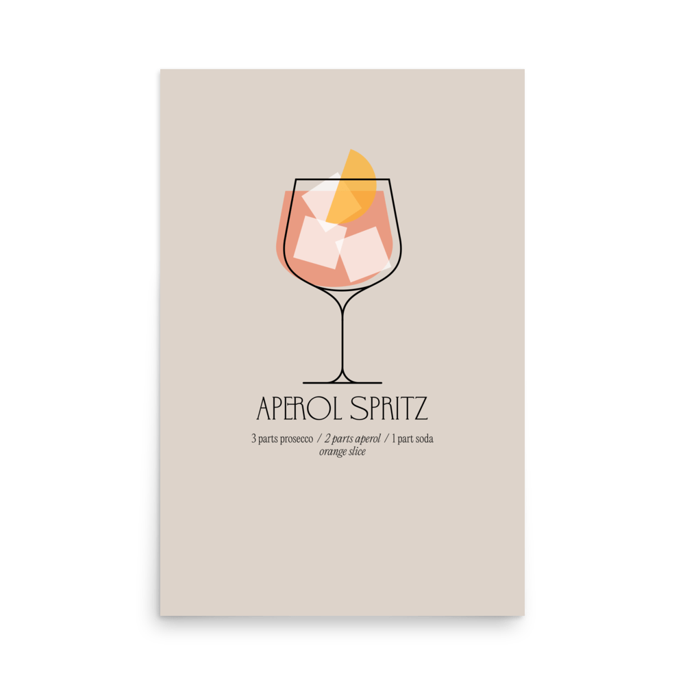 Aperol Spritz Cocktail Print - THE WALL SNOB