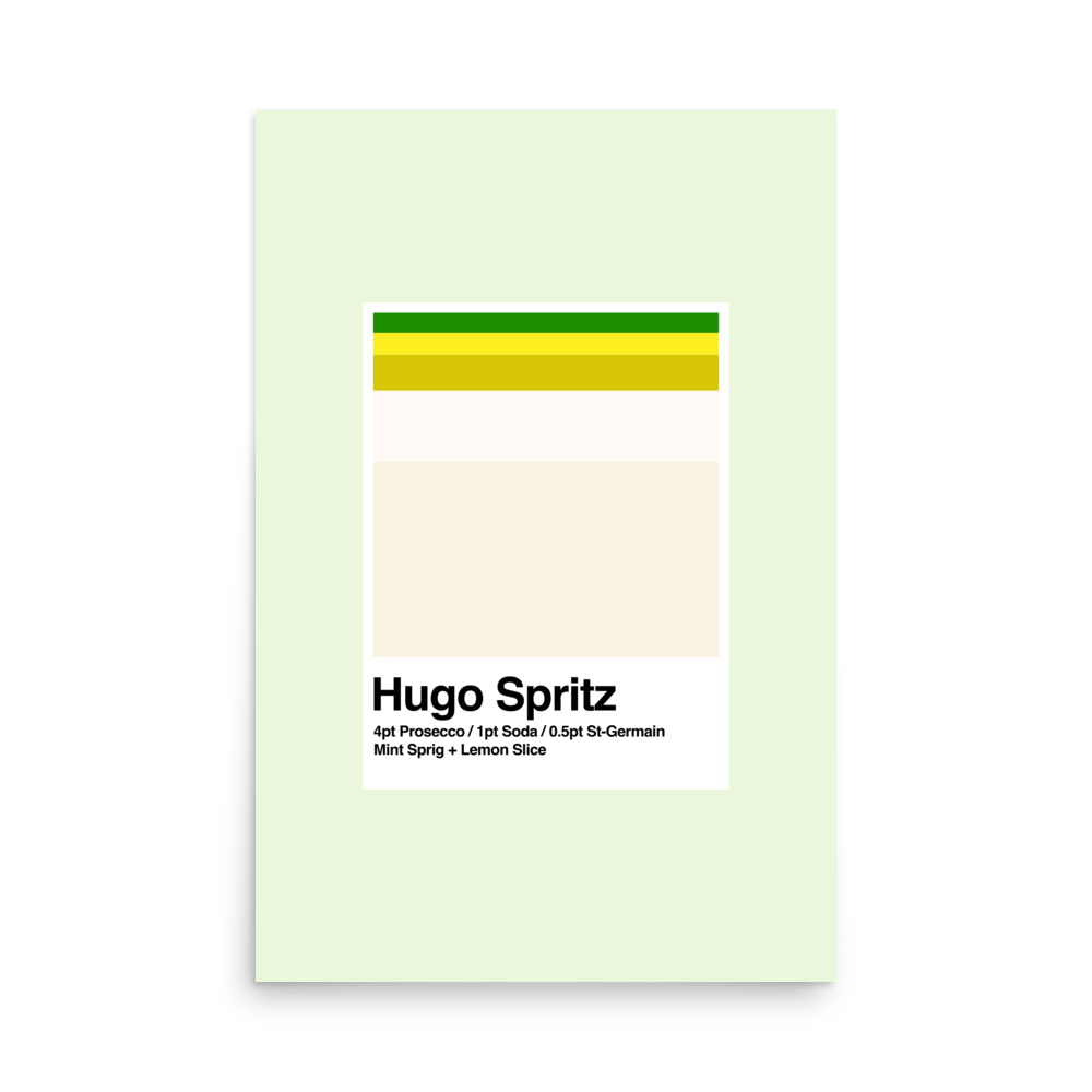 Minimalist Colour Block Hugo Spritz Cocktail Print - THE WALL SNOB