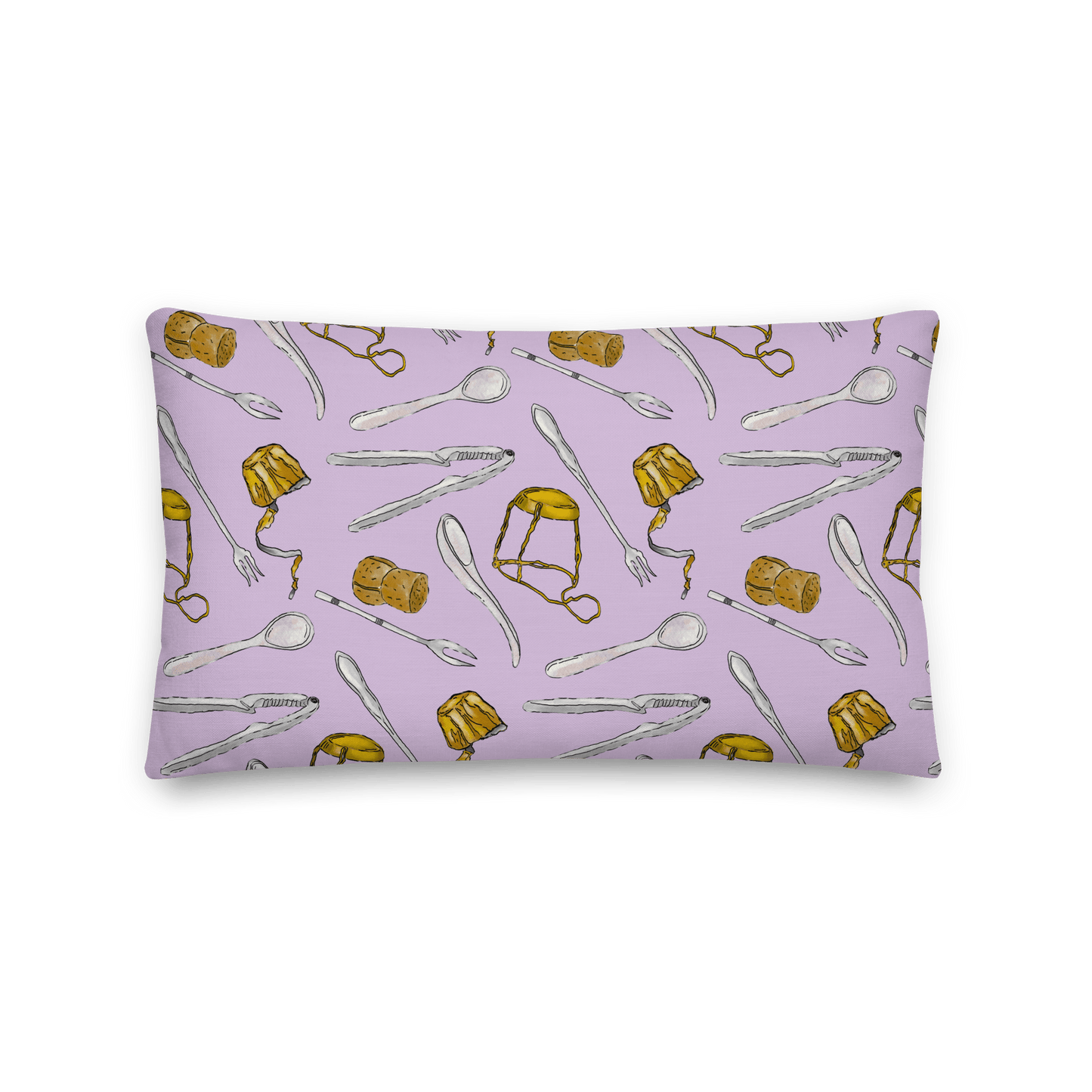 TWS x TNCB Sips + Bites Pattern Pillowcase - Lilac PREORDER - THE WALL SNOB