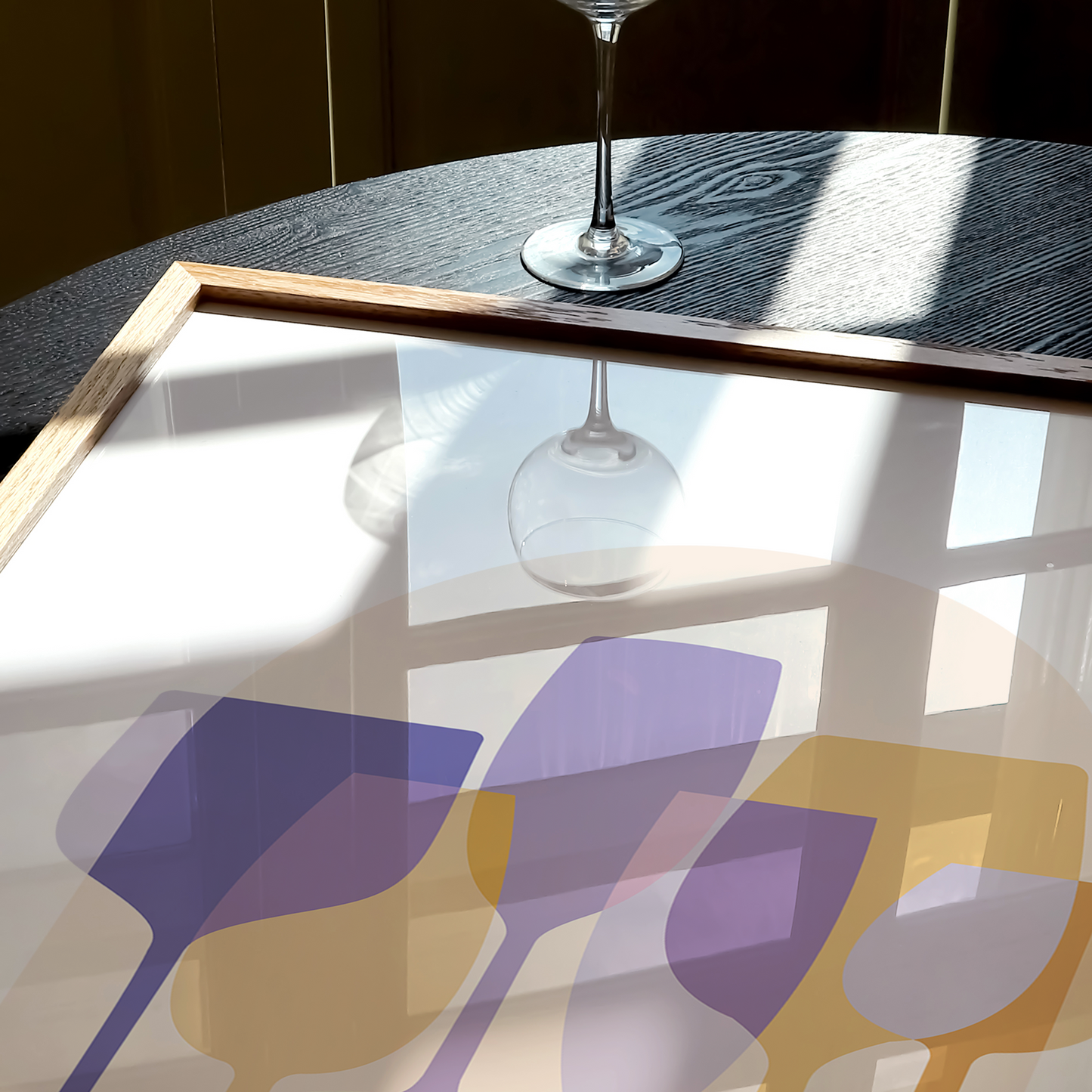 Wine Glass Abstract Lilac Sunset Print