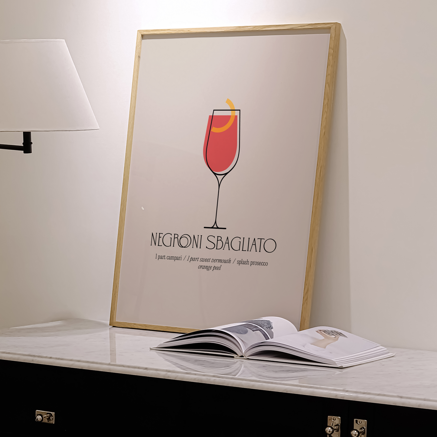 Negroni Sbagliato Cocktail Print