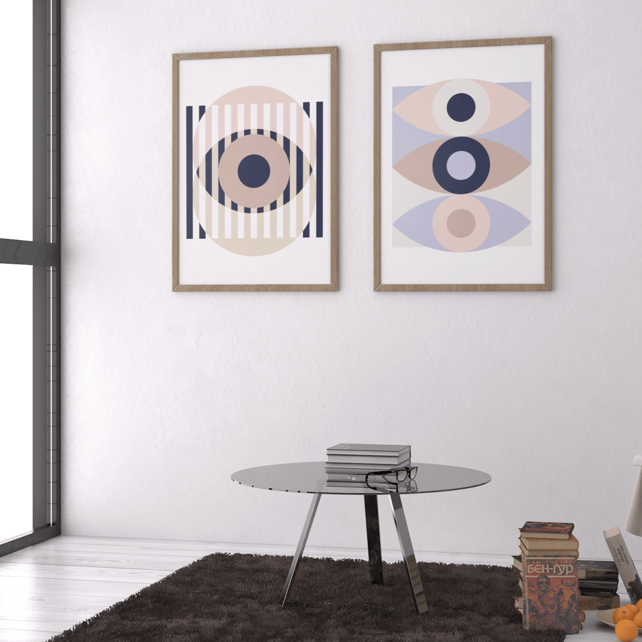 Abstract Circle Duo 001, Poster - THE WALL SNOB