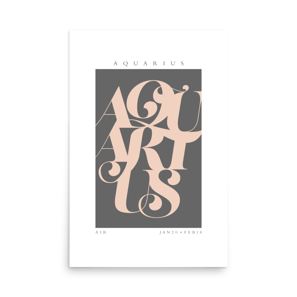 Aquarius Flourish Print - THE WALL SNOB