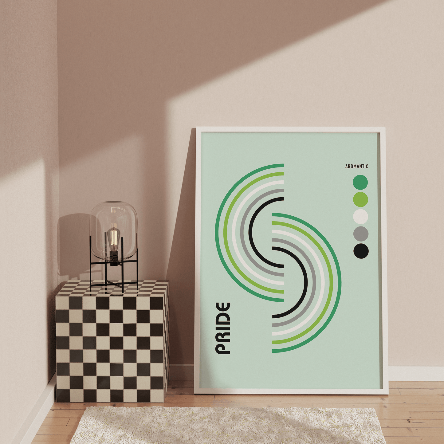 Bauhaus Aromantic Pride Shapes Print - THE WALL SNOB
