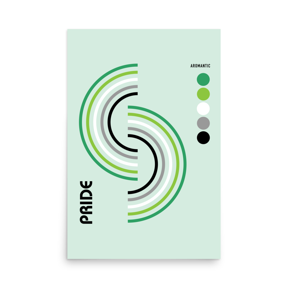 Bauhaus Aromantic Pride Shapes Print - THE WALL SNOB