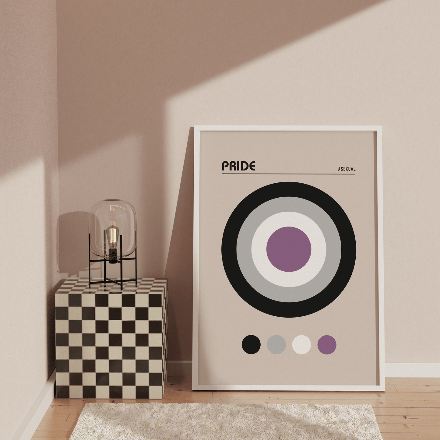 Bauhaus Asexual Pride Shapes Print - THE WALL SNOB