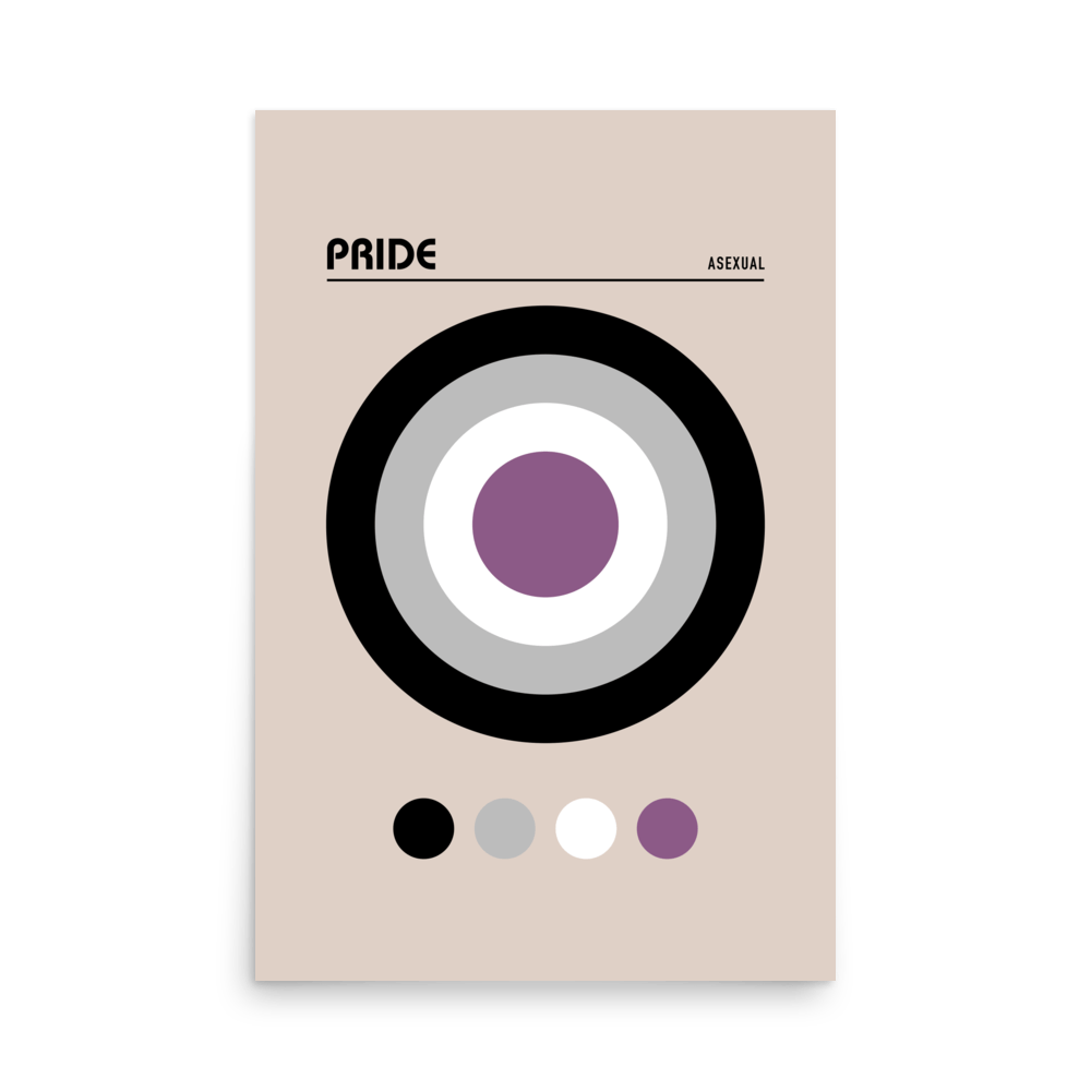Bauhaus Asexual Pride Shapes Print - THE WALL SNOB