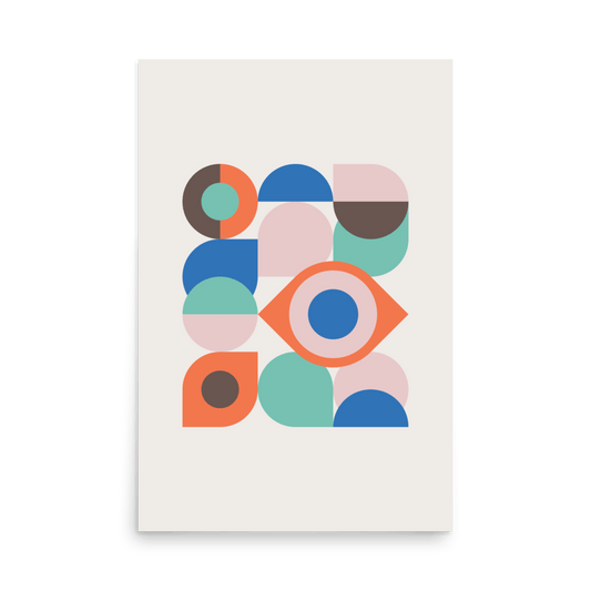 Bauhaus Colour Pop Abstract Print - THE WALL SNOB