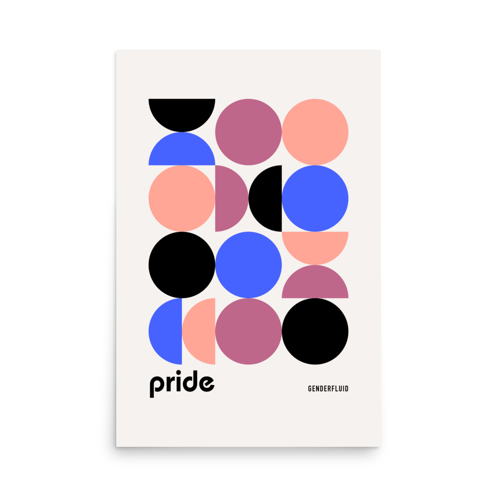 Bauhaus Genderfluid Pride Shapes Print - THE WALL SNOB