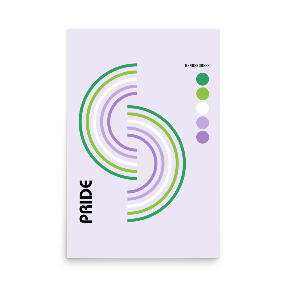 Bauhaus Genderqueer Pride Shapes Print - THE WALL SNOB