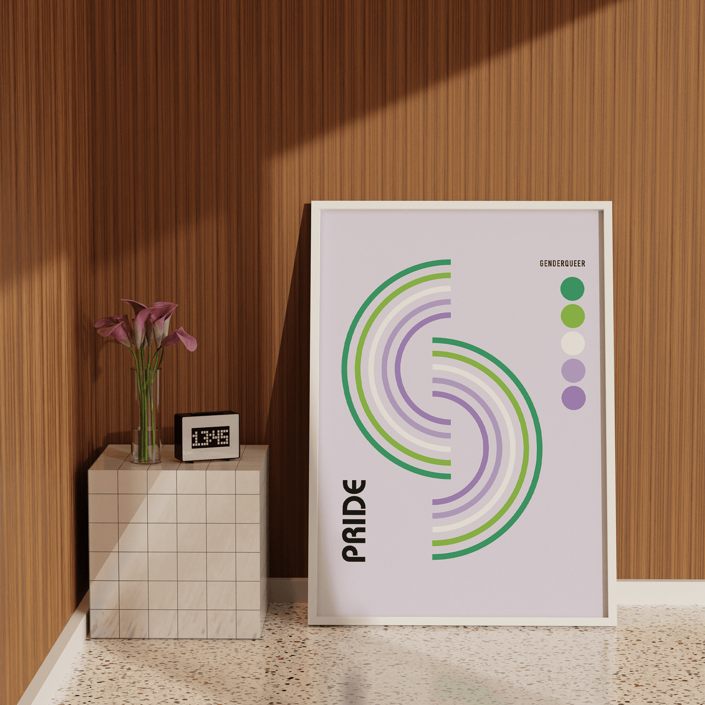 Bauhaus Genderqueer Pride Shapes Print - THE WALL SNOB