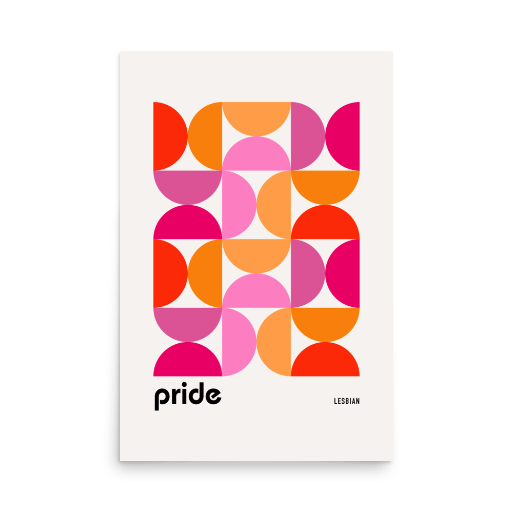 Bauhaus Lesbian Pride Shapes Print - THE WALL SNOB