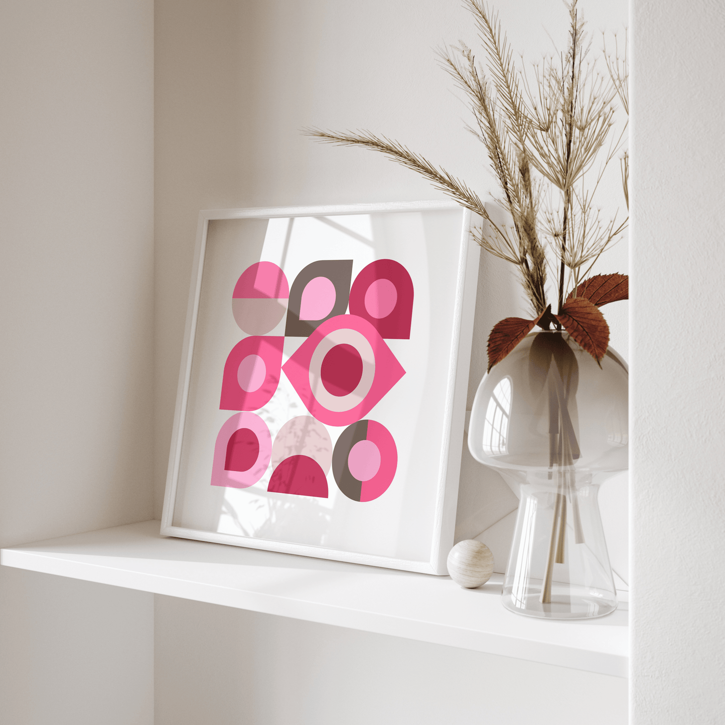 Bauhaus Magenta Abstract, Poster - THE WALL SNOB
