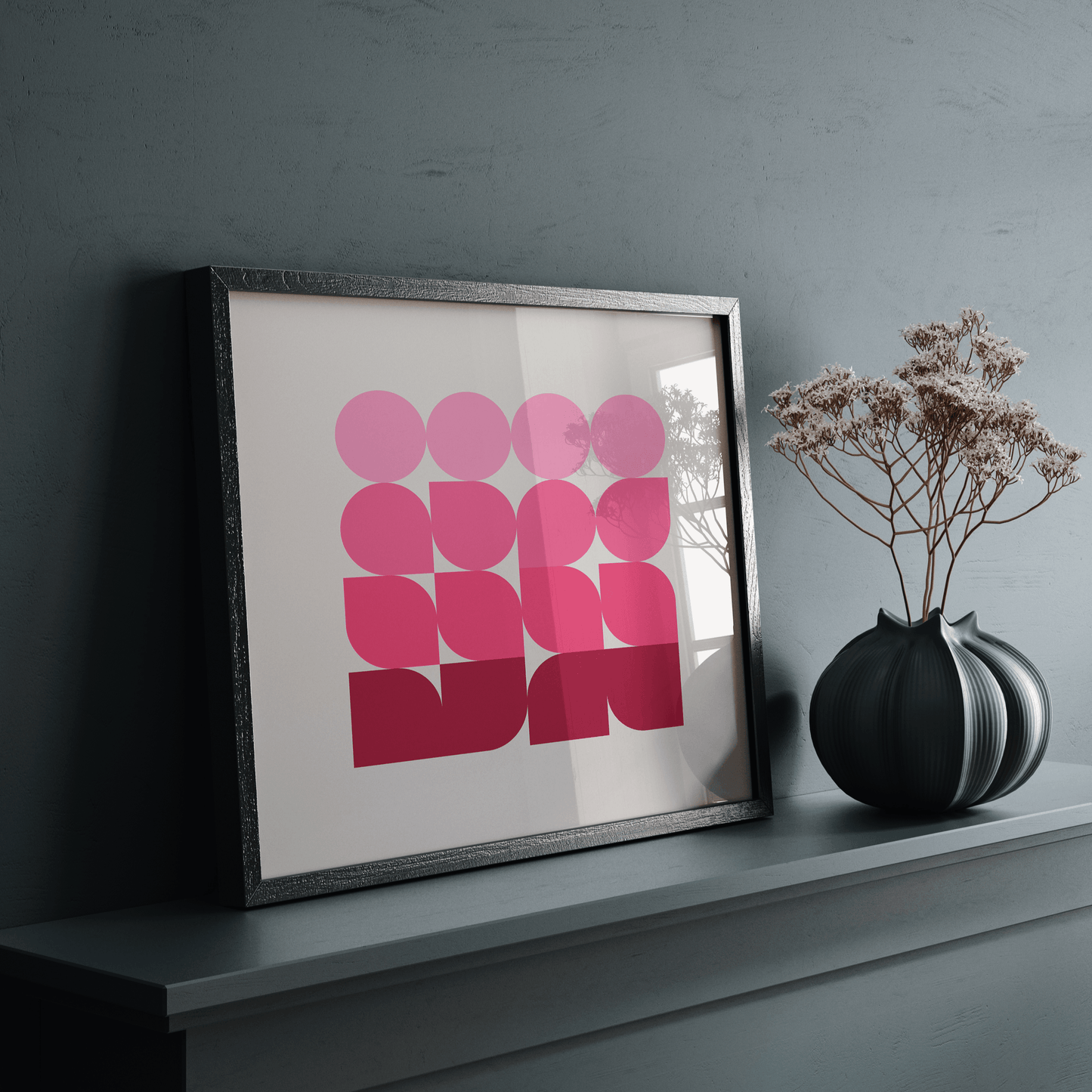 Bauhaus Magenta Blocks, Poster - THE WALL SNOB