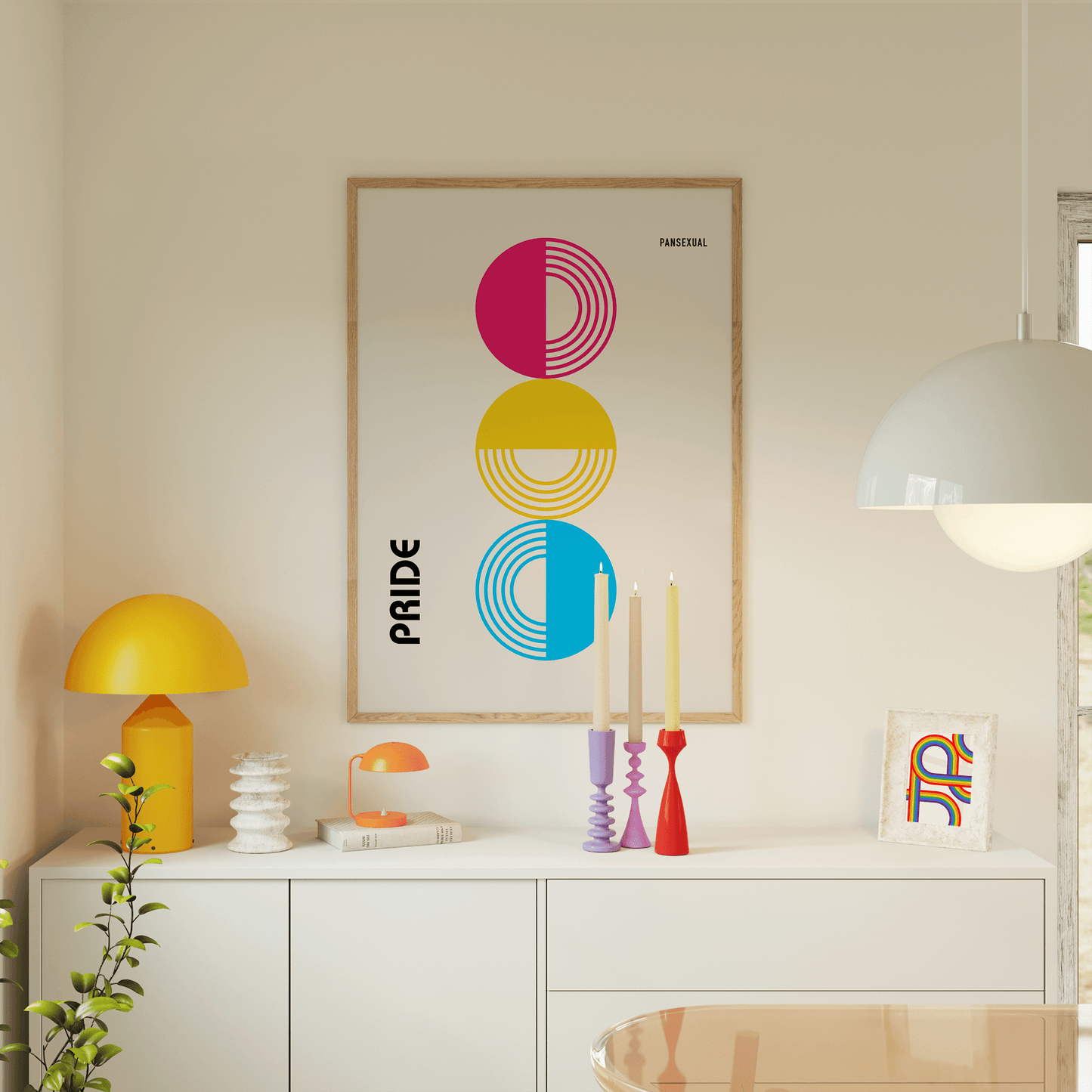 Bauhaus Pansexual Pride Shapes Print - THE WALL SNOB
