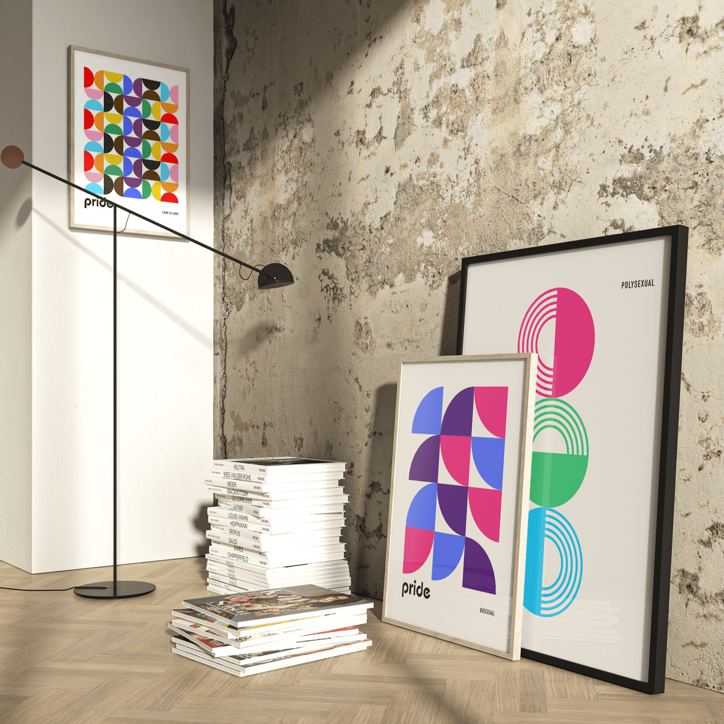 Bauhaus Polysexual Pride Shapes Print - THE WALL SNOB