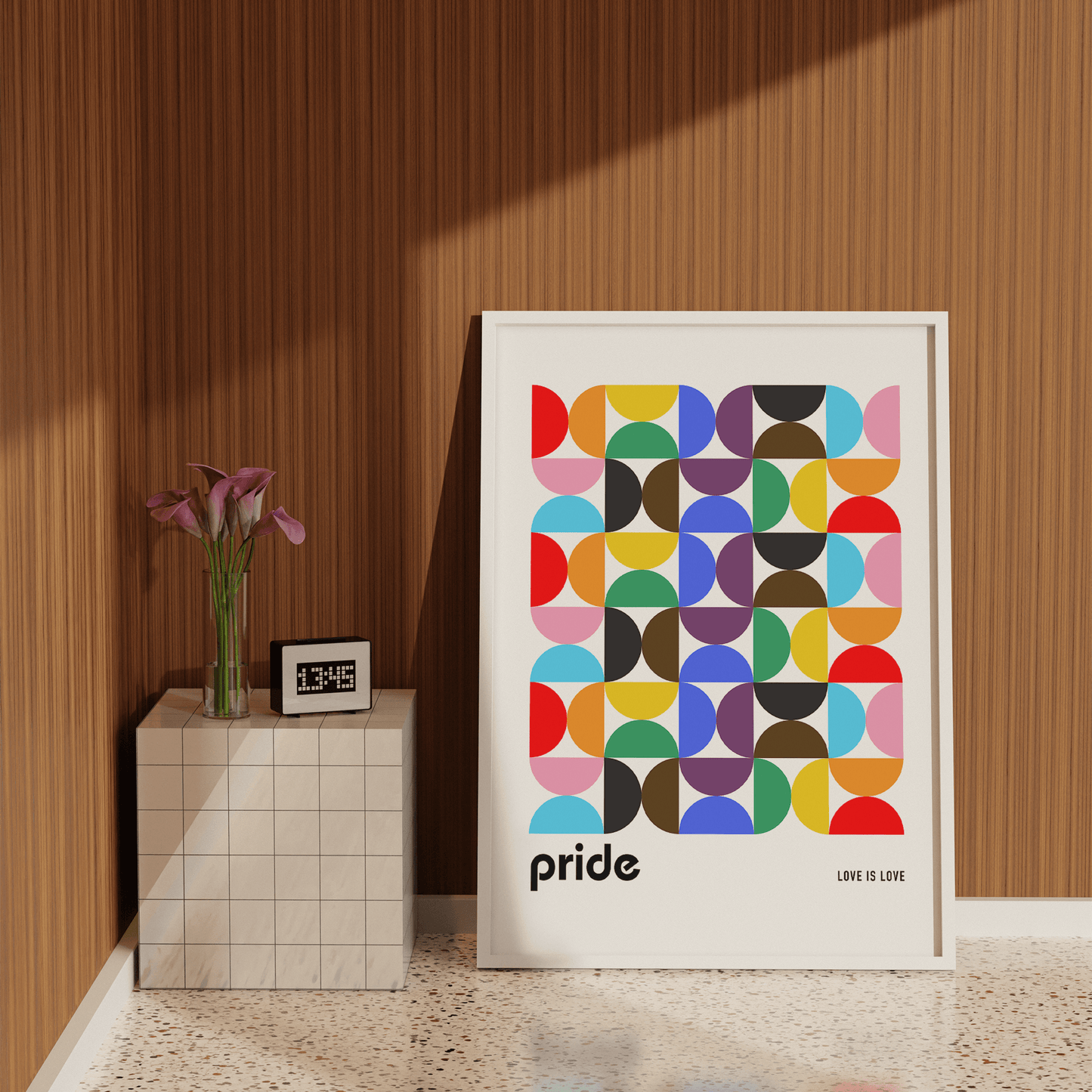 Bauhaus Rainbow Pride Shapes Print - THE WALL SNOB