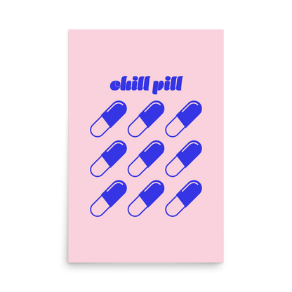 Blue Chill Pill Print - THE WALL SNOB