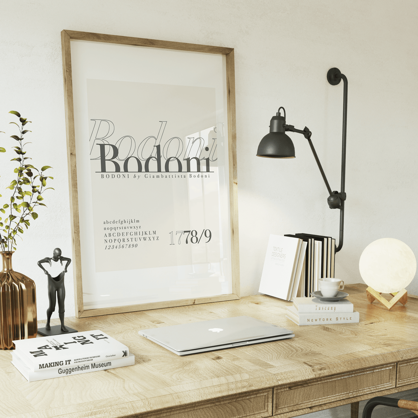 Bodoni Type Print - THE WALL SNOB