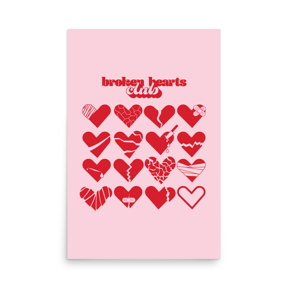 Broken Hearts Club Print - THE WALL SNOB