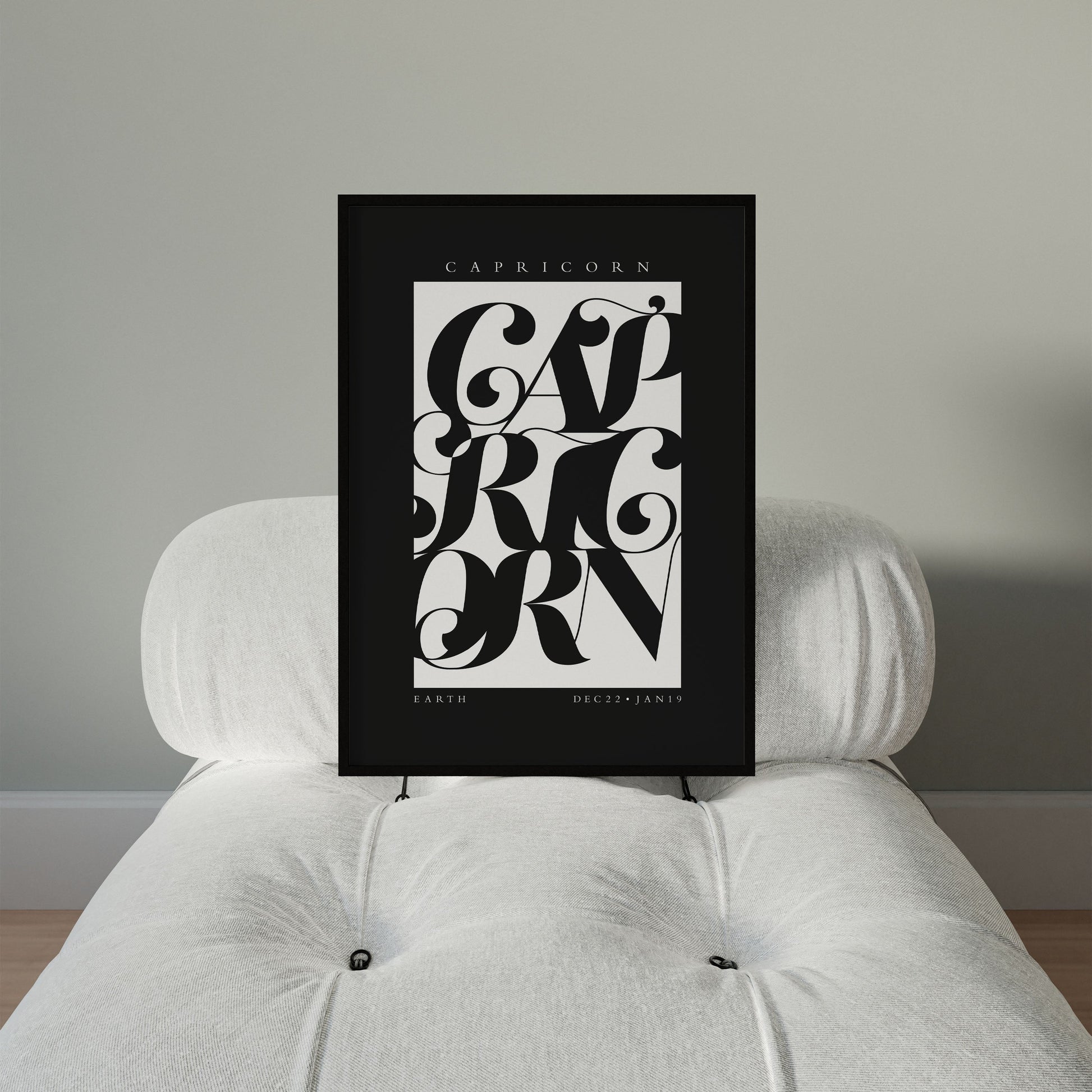 Capricorn Flourish Print - THE WALL SNOB