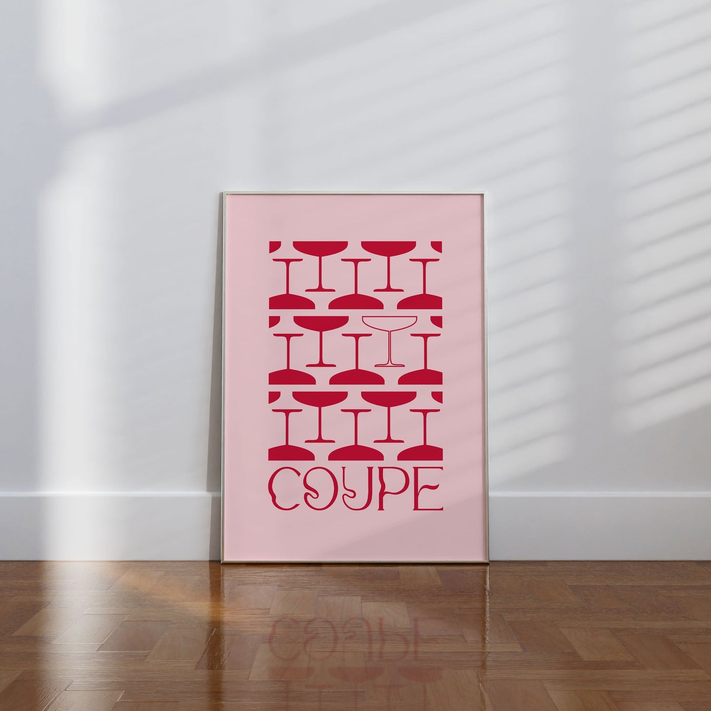 Champagne Coupe Red Print - THE WALL SNOB