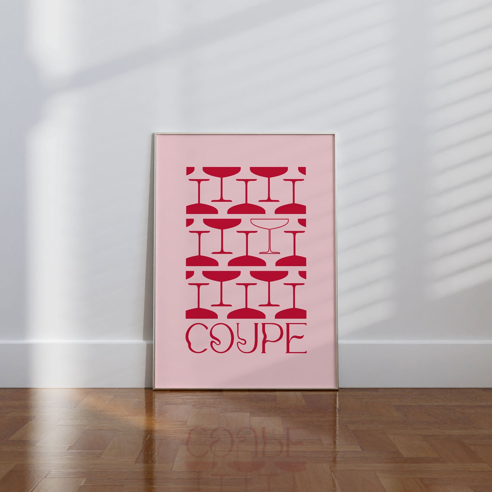 Champagne Coupe Red Print - THE WALL SNOB