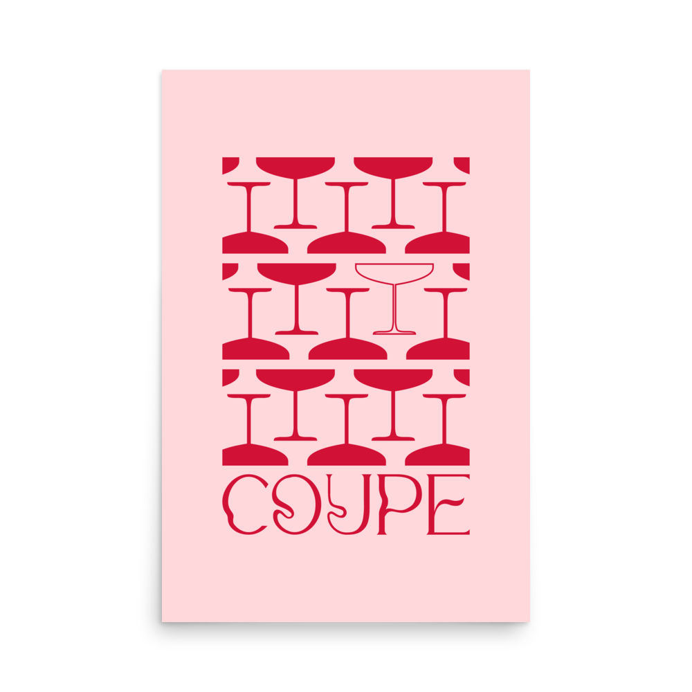 Champagne Coupe Red Print - THE WALL SNOB