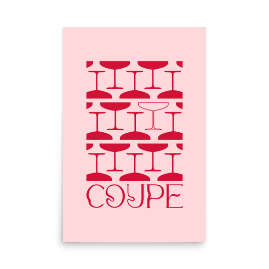 Champagne Coupe Red Print - THE WALL SNOB