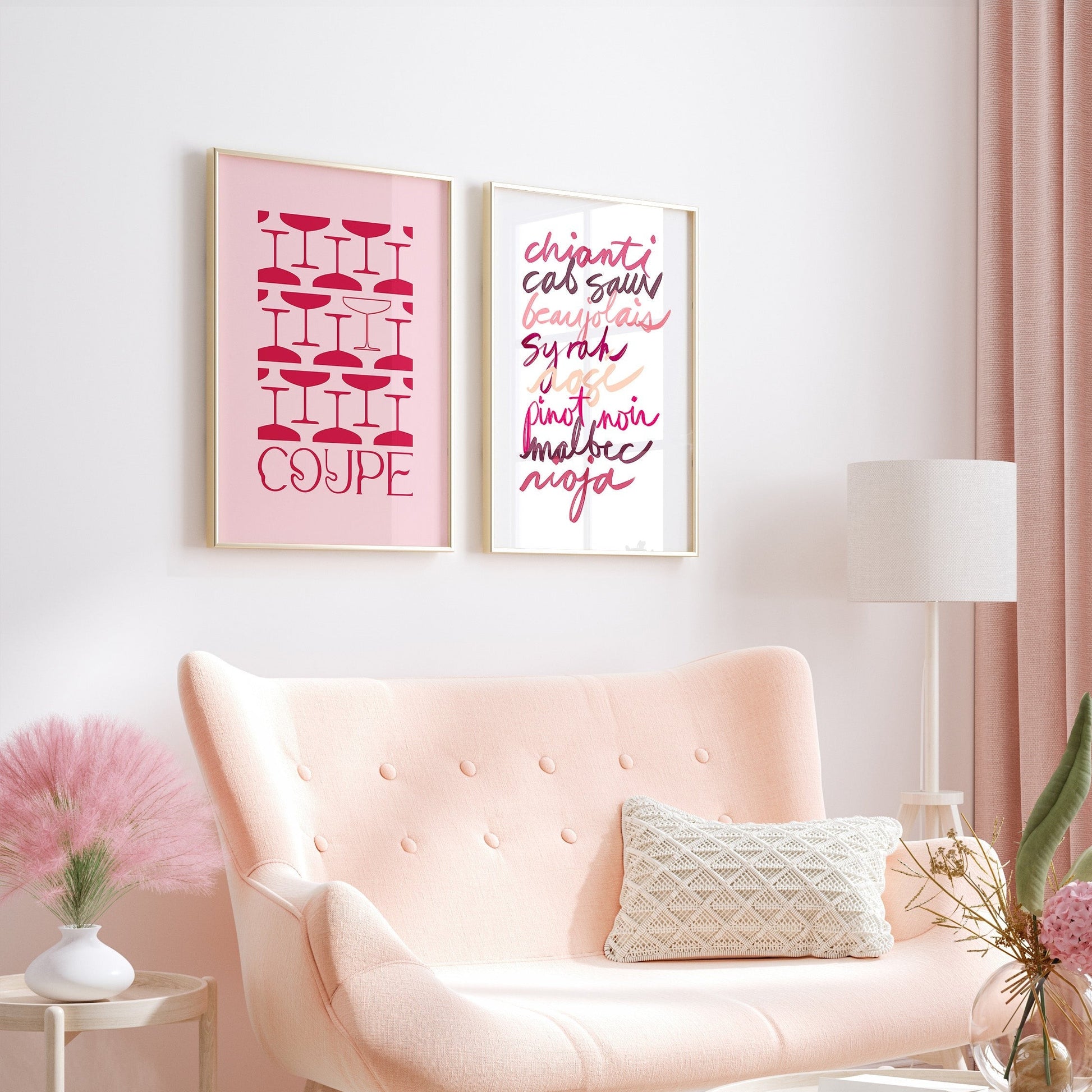 Champagne Coupe Red Print - THE WALL SNOB
