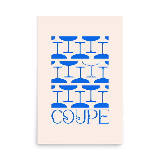 Champagne Coupe Ultrablue Print - THE WALL SNOB