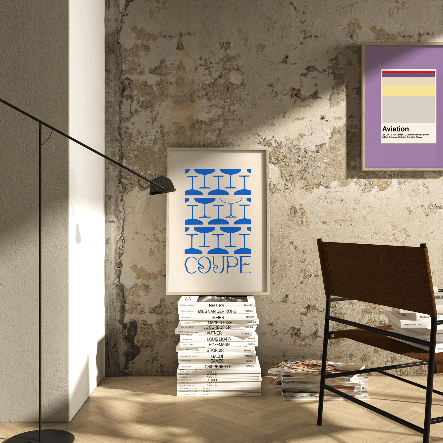 Champagne Coupe Ultrablue Print - THE WALL SNOB