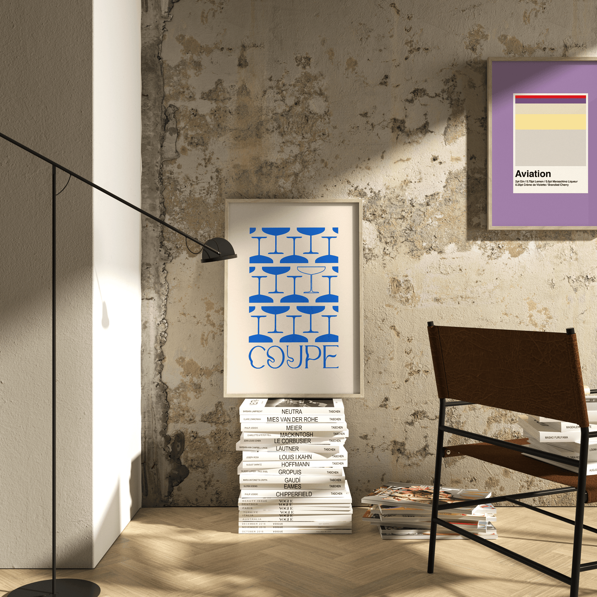 Champagne Coupe Ultrablue Print - THE WALL SNOB