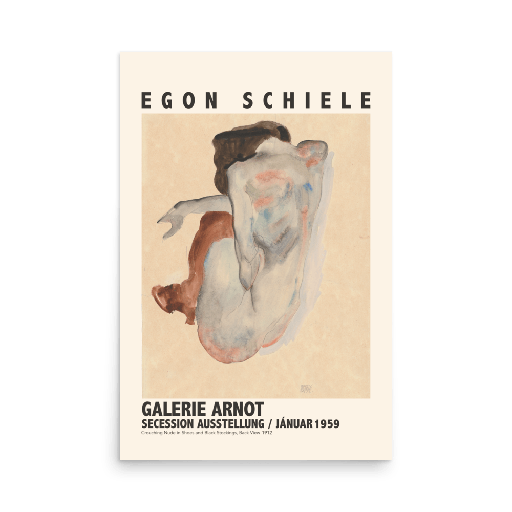 Egon Schiele Exhibition Poster Print - THE WALL SNOB