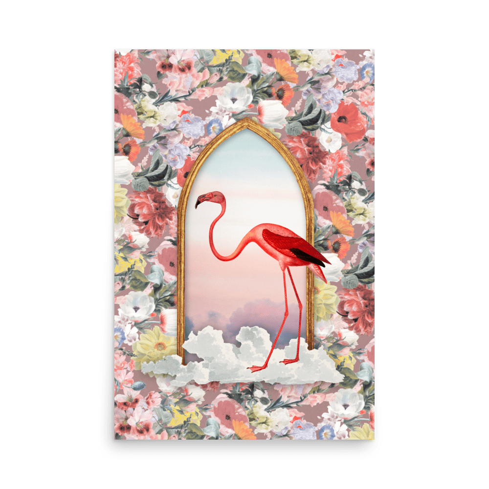 Flamingo In Bloom Print - THE WALL SNOB