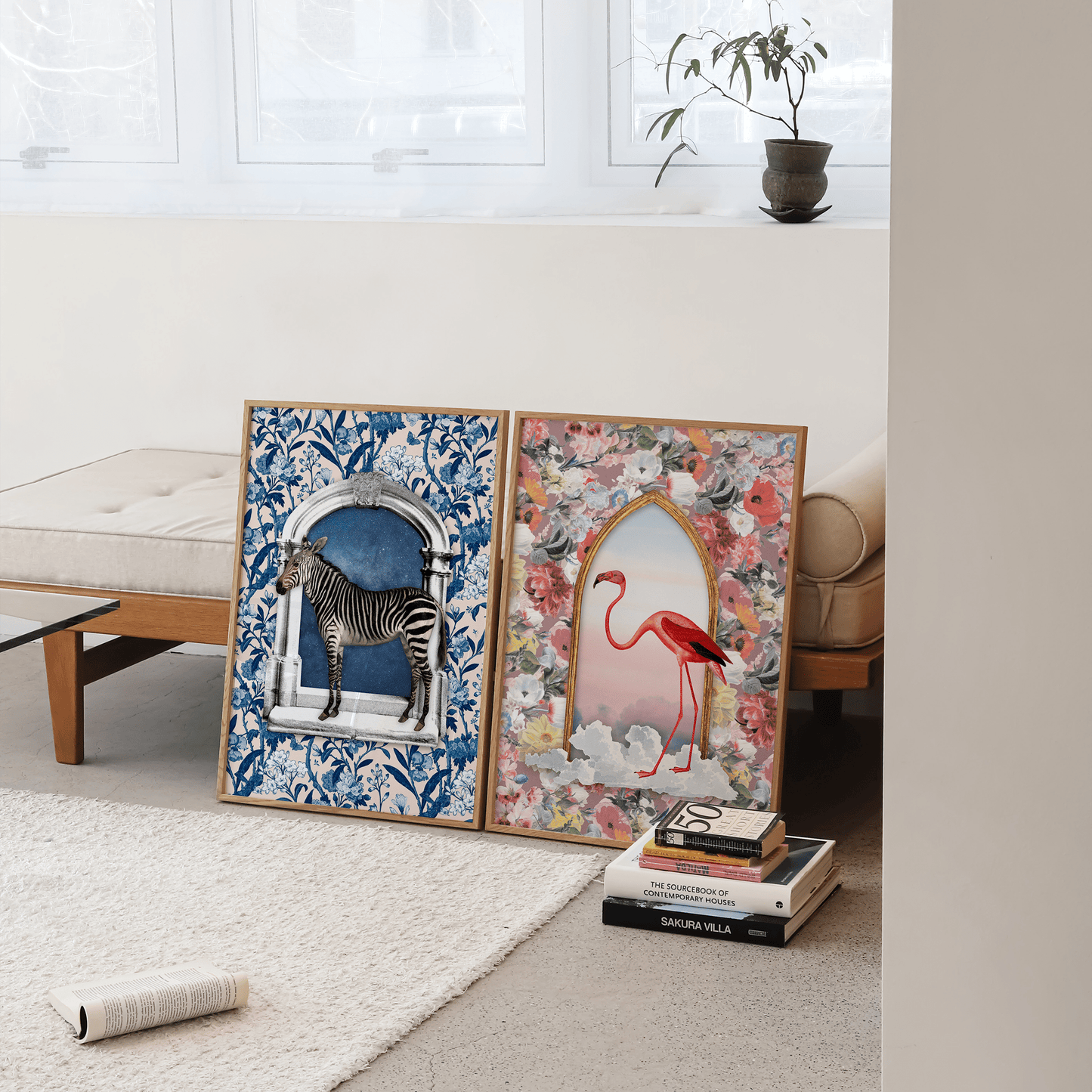 Flamingo In Bloom Print - THE WALL SNOB