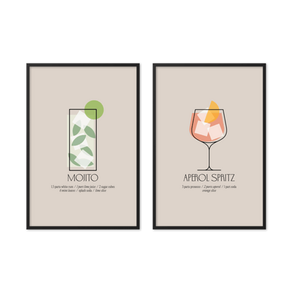 Framed Set of 2 Speakeasy Summer Cocktails - THE WALL SNOB