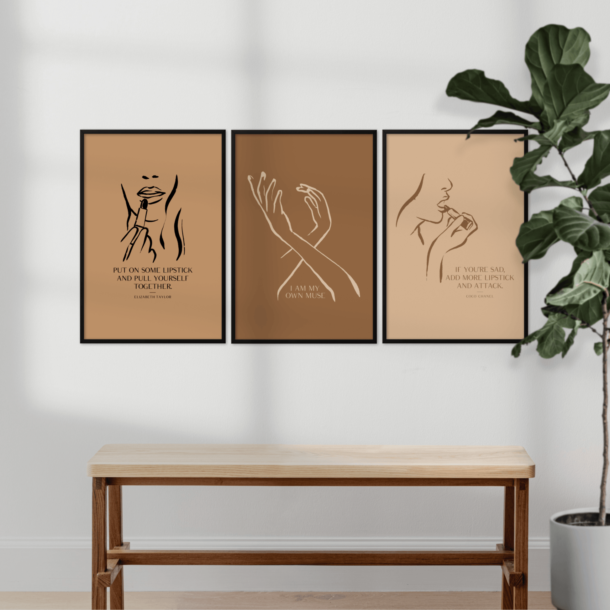 Framed Set of 3 Muse Quotes Prints - THE WALL SNOB
