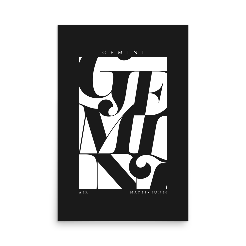 Gemini Flourish Print - THE WALL SNOB