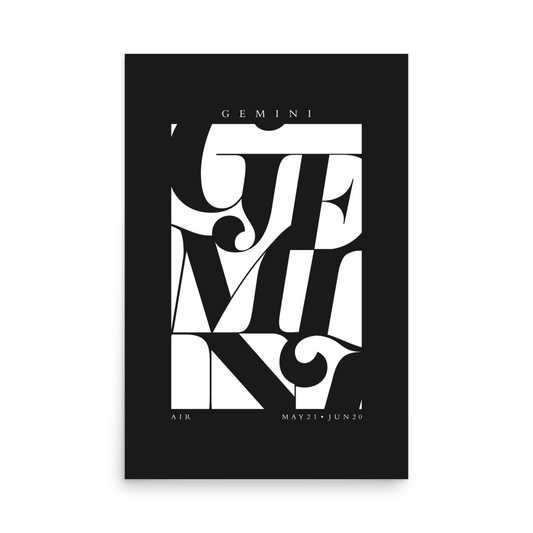 Gemini Flourish Print - THE WALL SNOB