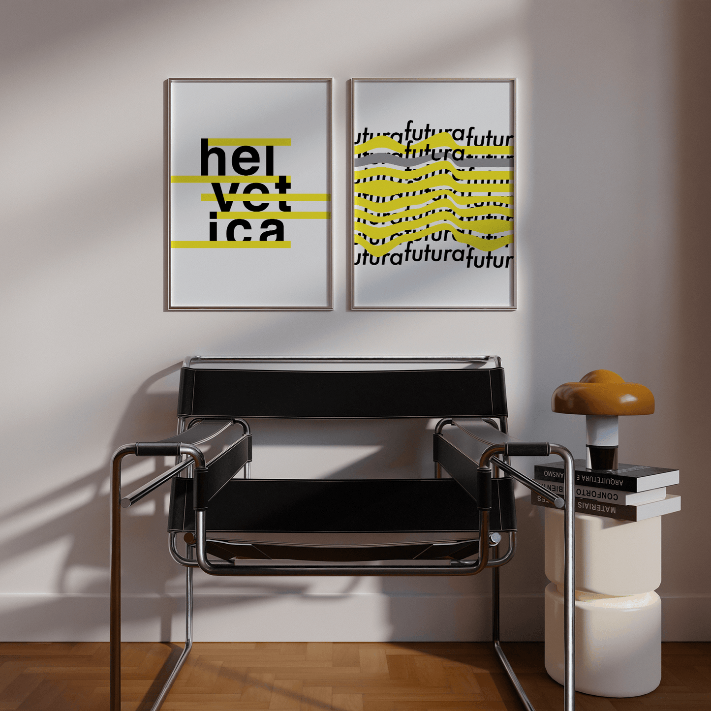 Helvetica Stripes Contrast Print - THE WALL SNOB