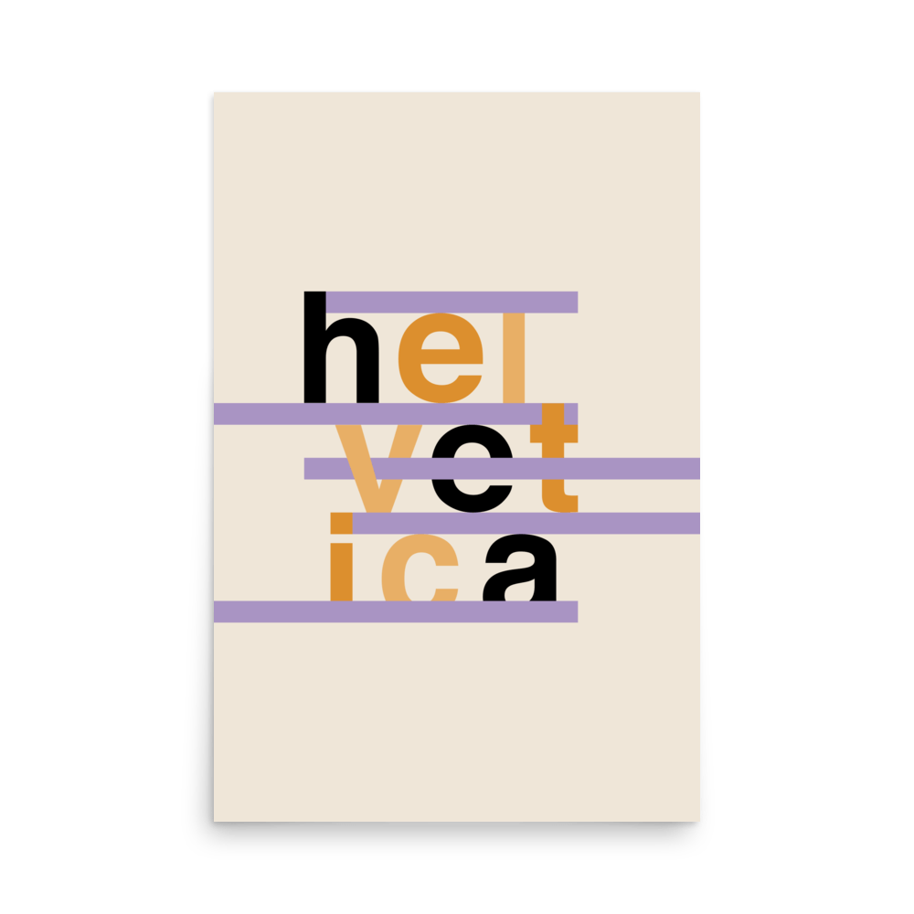 Helvetica Stripes Lilac Clay Print - THE WALL SNOB