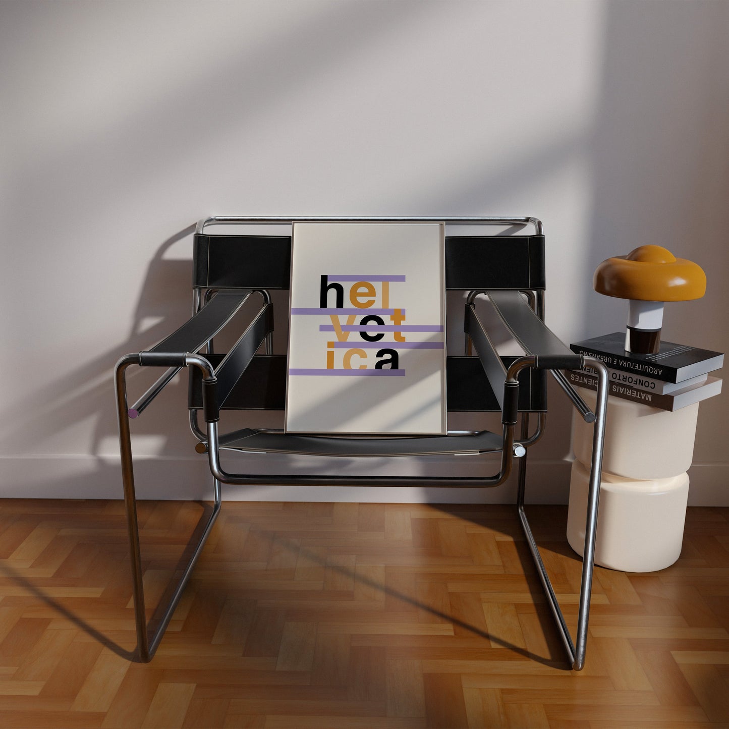 Helvetica Stripes Lilac Clay Print - THE WALL SNOB