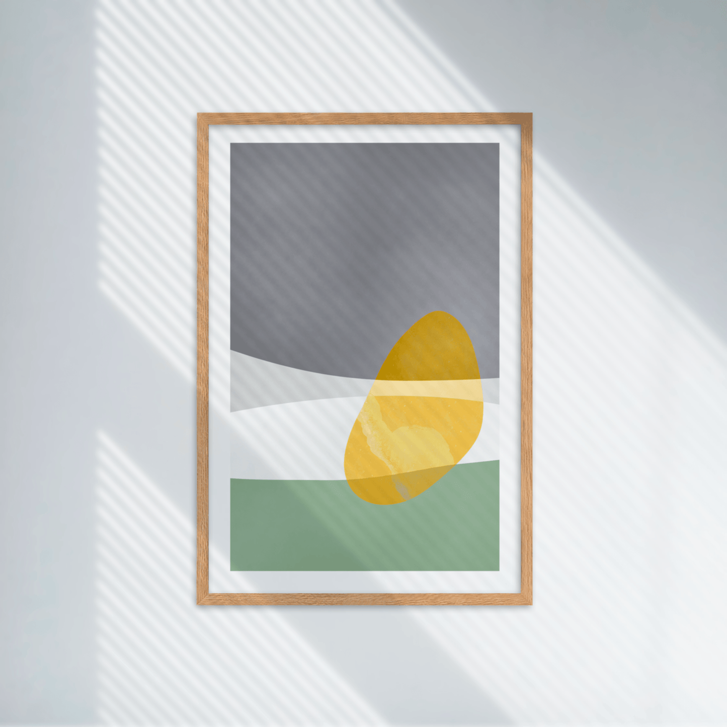 Japandi Abstract Daffodil Yellow, Poster - THE WALL SNOB