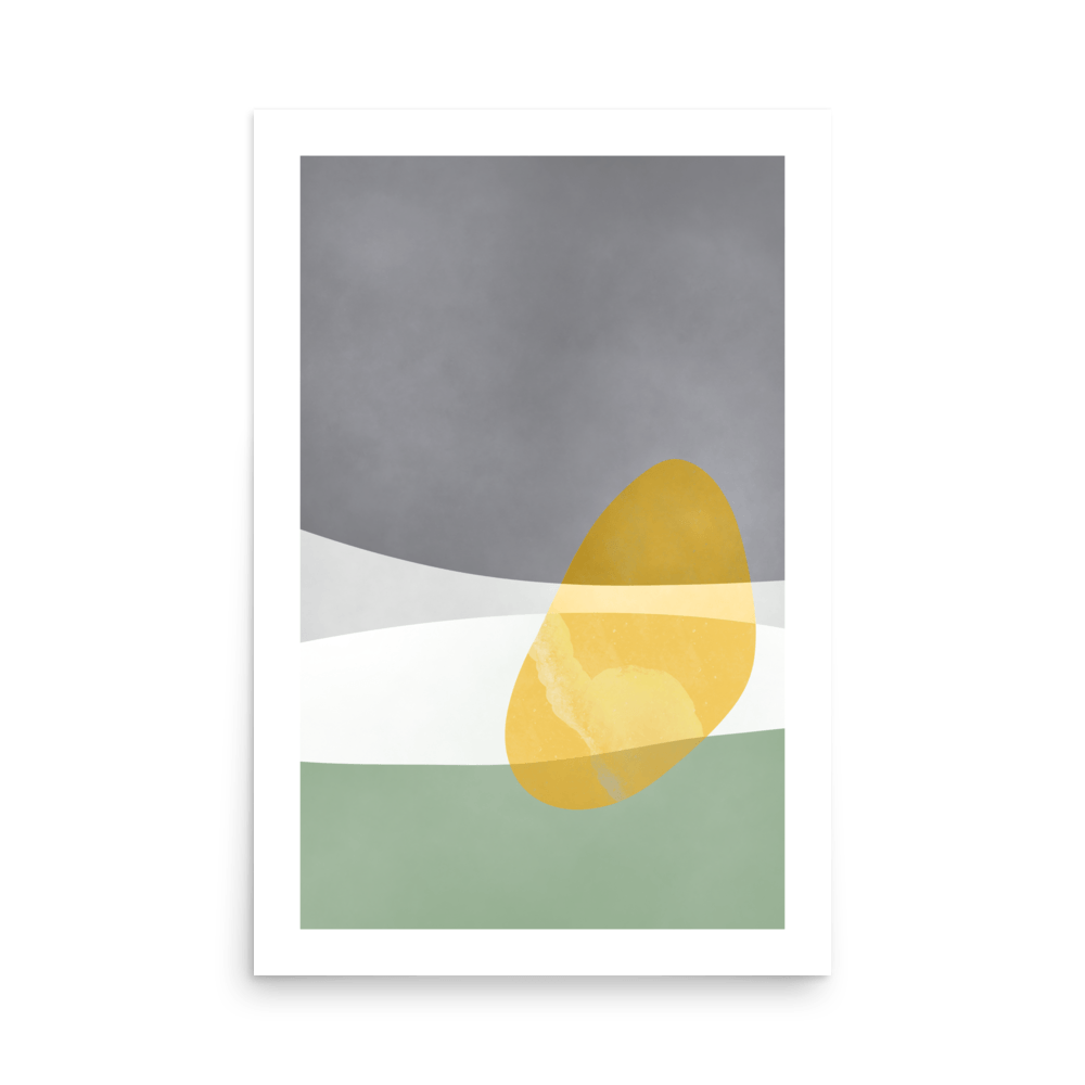 Japandi Abstract Daffodil Yellow Print - THE WALL SNOB