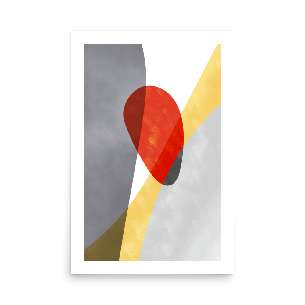 Japandi Abstract Poppy Red Print - THE WALL SNOB