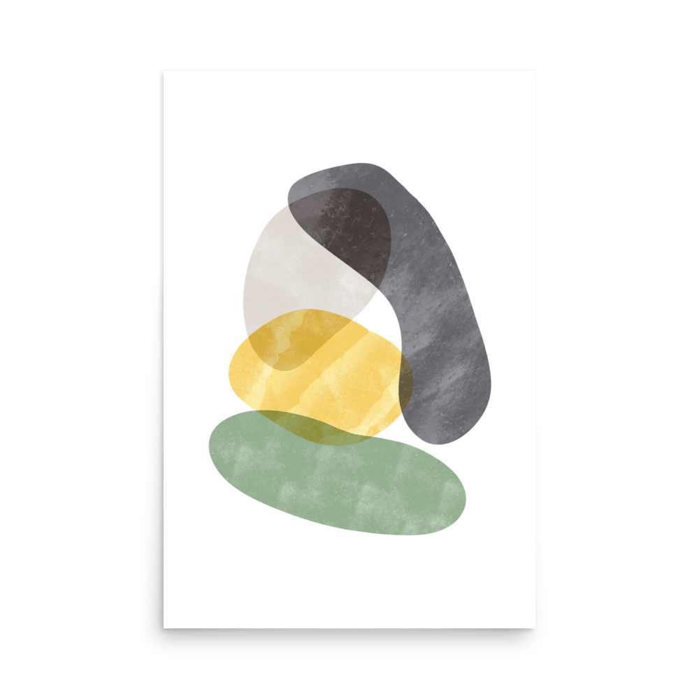 Japandi Stones Daffodil Yellow Print - THE WALL SNOB