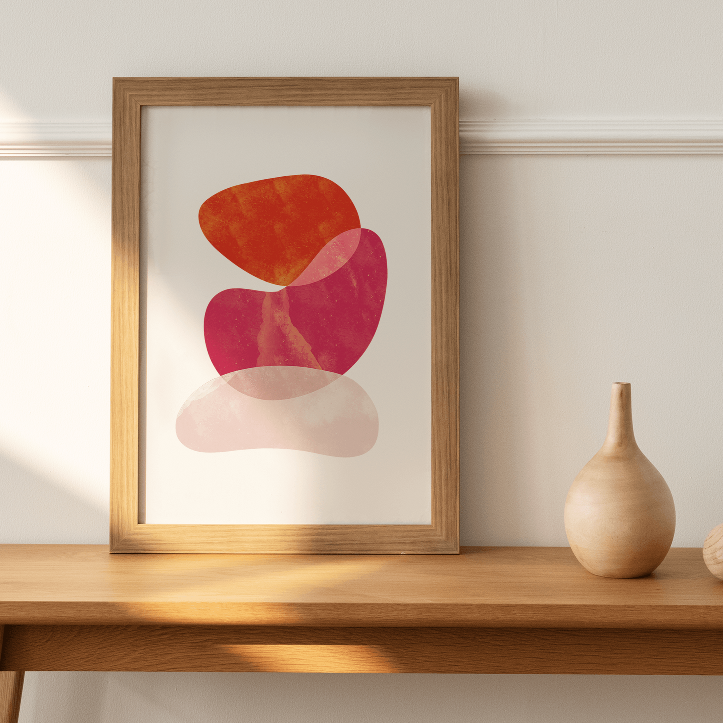 Japandi Stones Gossamer Pink, Poster - THE WALL SNOB