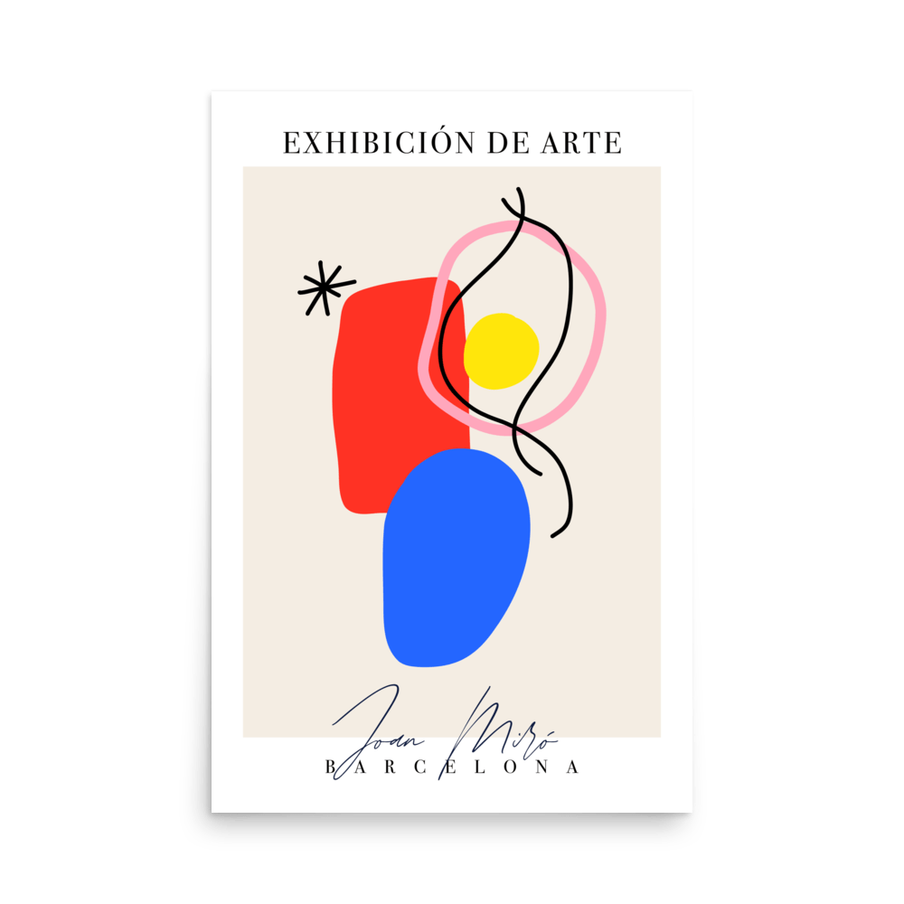 Joan Miró Exhibition Blue Red Print - THE WALL SNOB