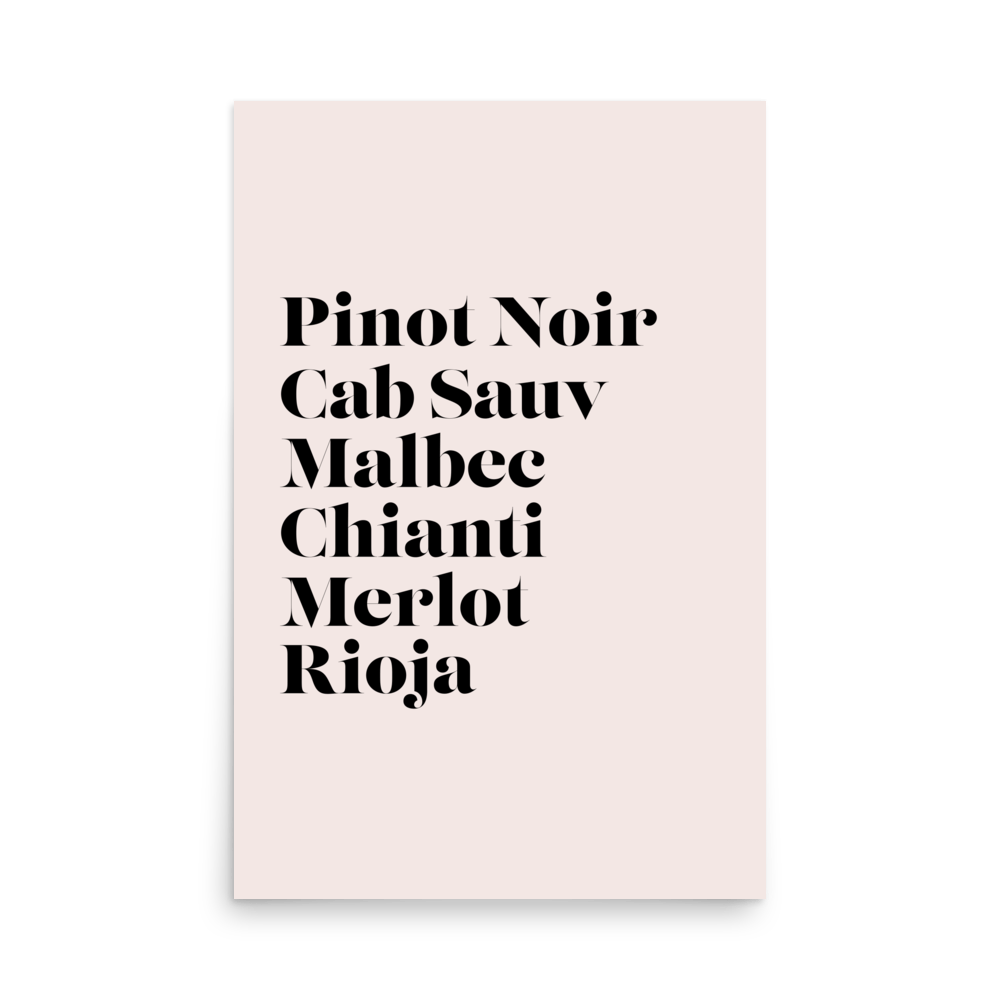 Just My Wine Type Red Print - THE WALL SNOB